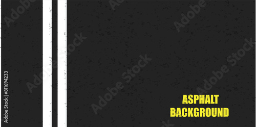 Asphalt road texture background of black tarmac surface. Asphalt road with white line of traffic lane, highway or roadway background for racing with tar or tarmac texture