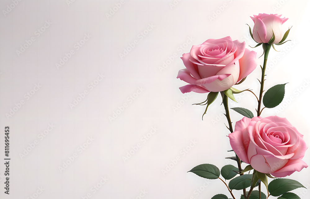 A bunch of pink roses on white background. A bunch of pink roses on white background.