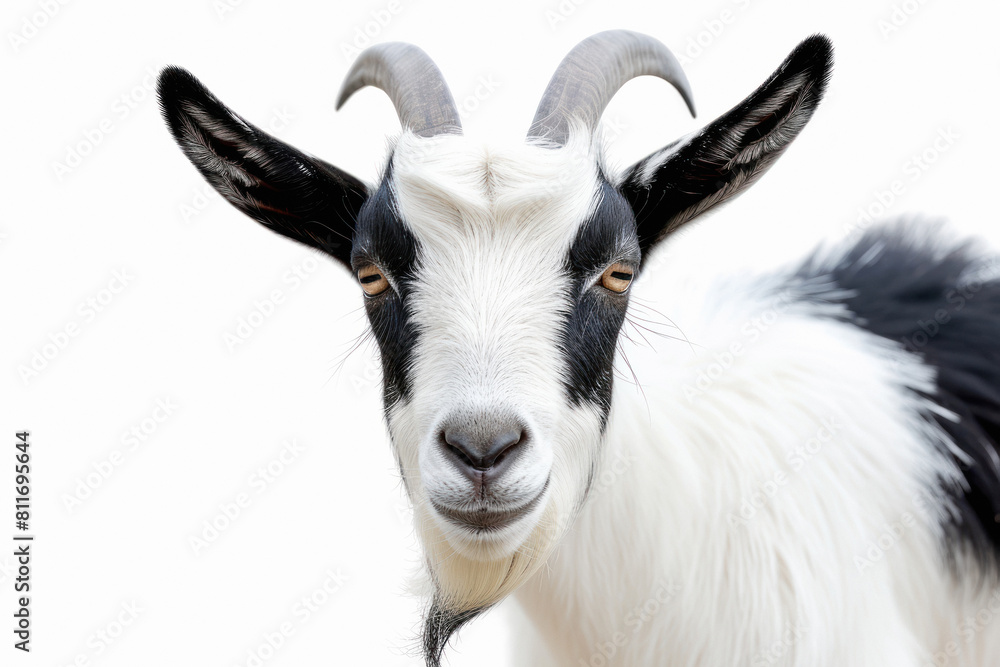 Fototapeta premium goat face on white background