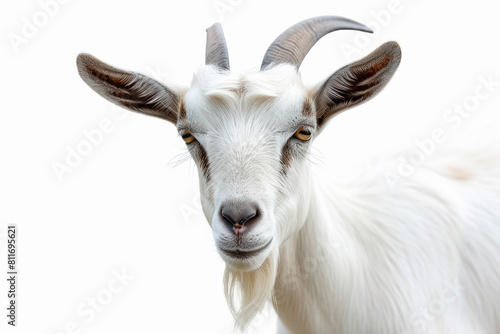 goat face on white background