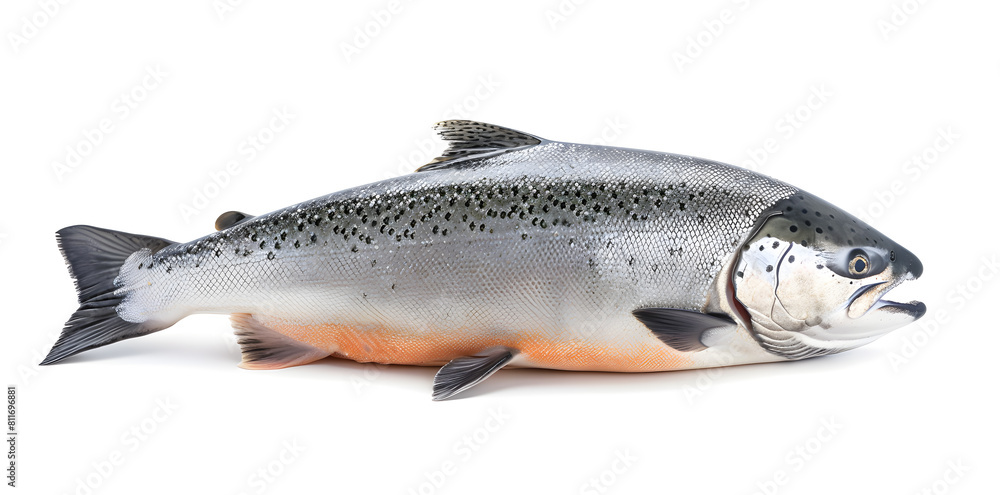 Fototapeta premium Salmon fish isolated on white background