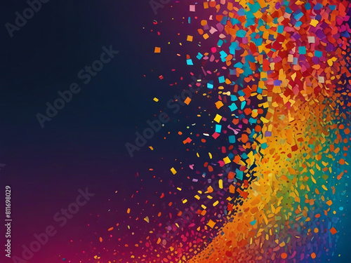 vivid water effect  wet effects  confetti  and space a luminous background bursting with colorful brilliance ai generative