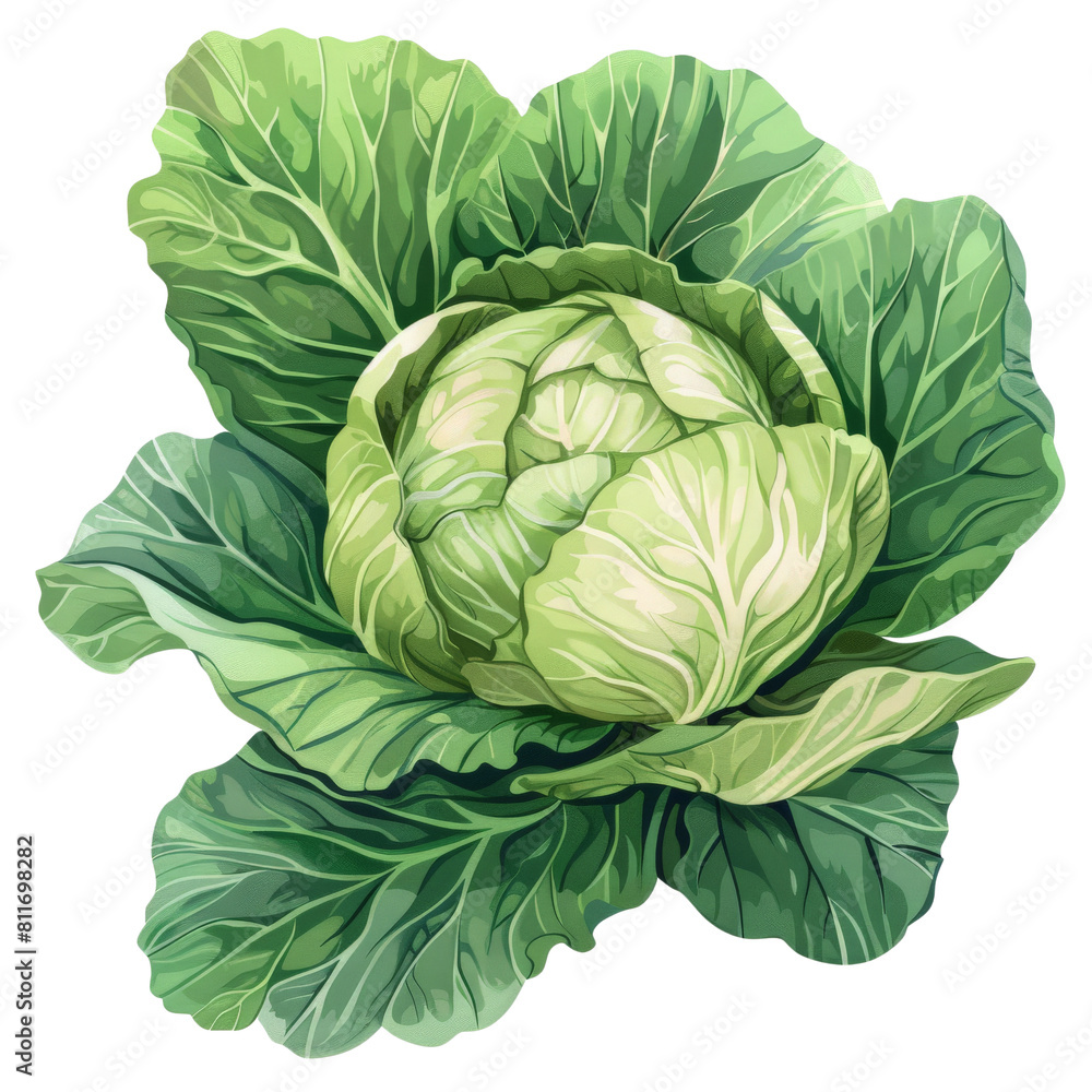 Photo of cabbage, Isolated on white background Photo of cabbage, Isolated on white background