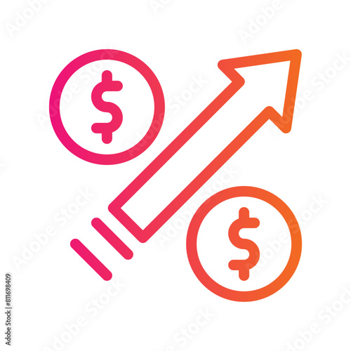 money growth gradient icon