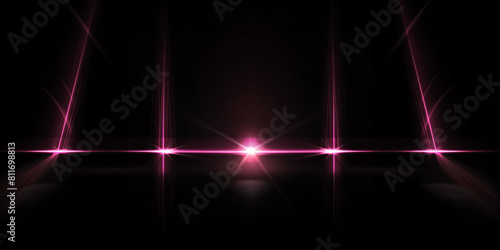 Pink laser light show display in dark ambient setting