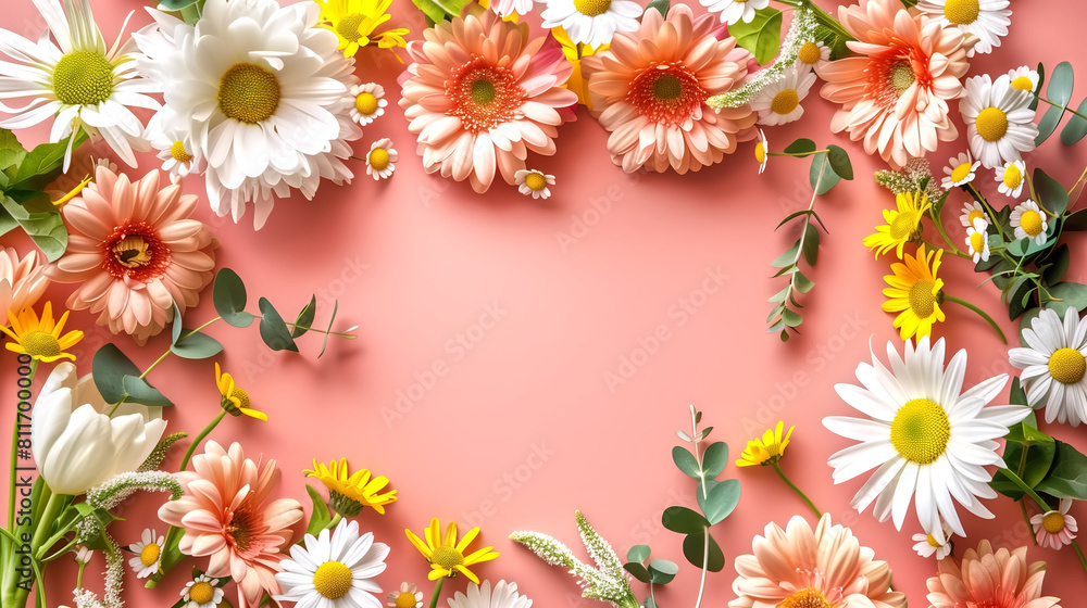 Mother's Day postcard image with flowers surrounding it with spa
