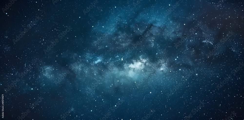Blue night starry sky, space background. Wallpaper with a serene blue night sky Blue night starry sky, space background. Wallpaper with a serene blue night sky