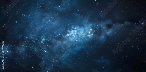 Blue night starry sky, space background. Wallpaper with a serene blue night sky © Oksana