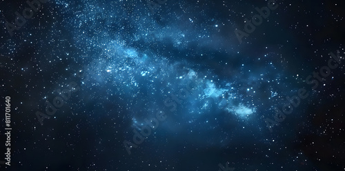 Blue night starry sky  space background. Wallpaper with a serene blue night sky