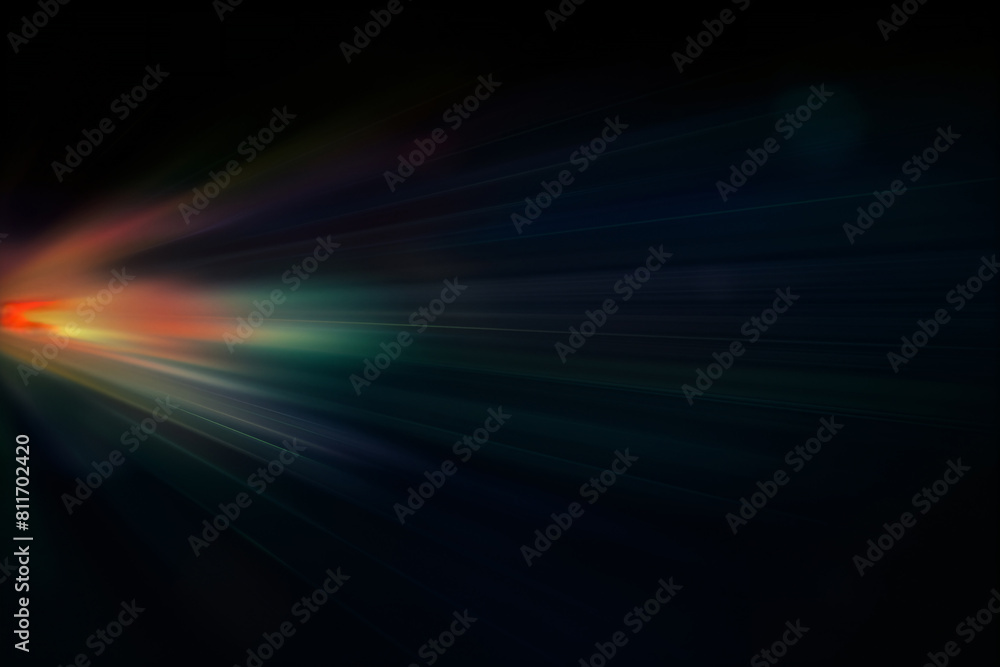 Abstract light streaks with vivid colors against dark background