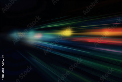 Abstract blurry lights in motion at night