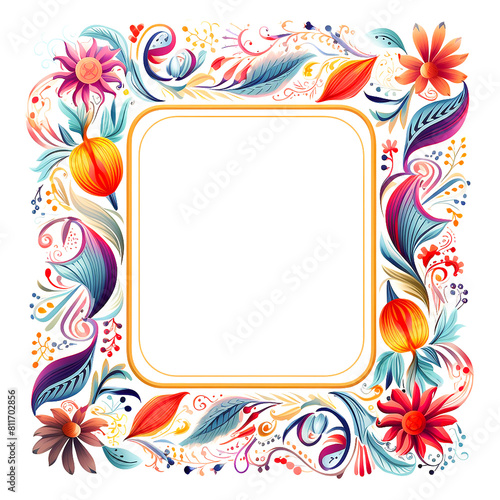 Wallpaper Mural frame with flowers and butterflies, abstract floral frame, frame with flowers Torontodigital.ca