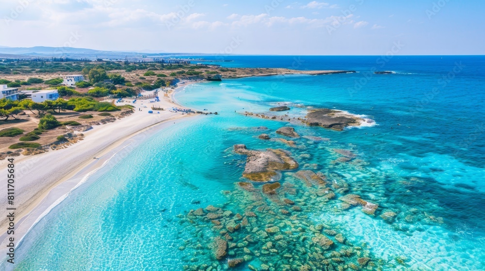 Nissi beach in cyprus white sands and turquoise waters for relaxing and family holidays Nissi beach in cyprus white sands and turquoise waters for relaxing and family holidays