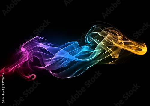 Abstract modern background with rainbow flowing waves