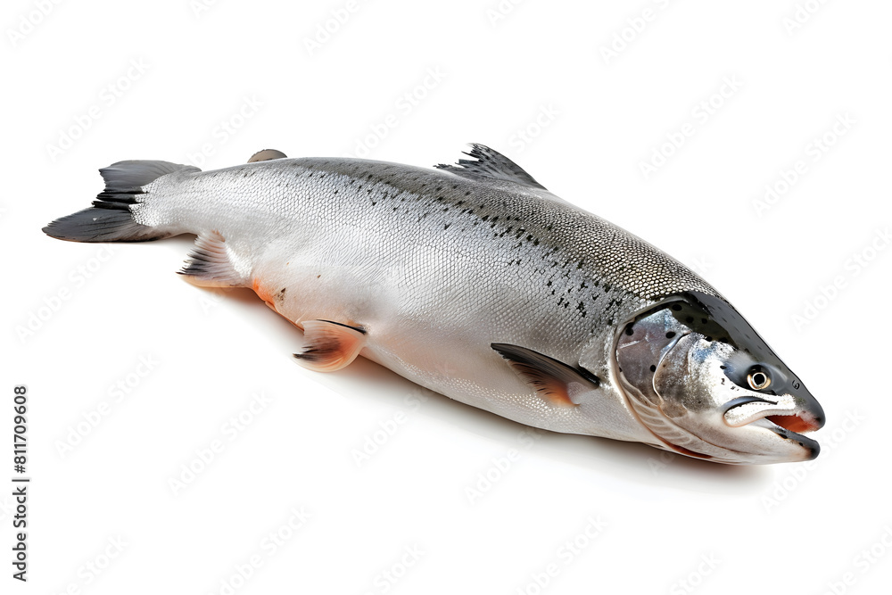 Naklejka premium Salmon fish isolated on white background
