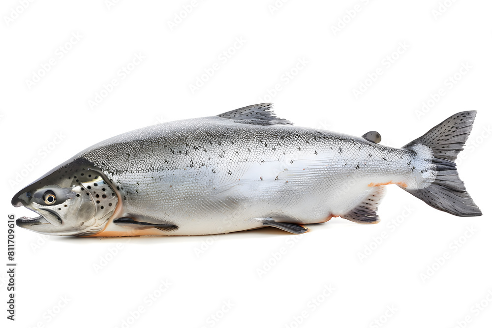 Obraz premium Salmon fish isolated on white background