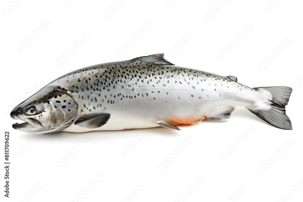 Obraz premium Salmon fish isolated on white background