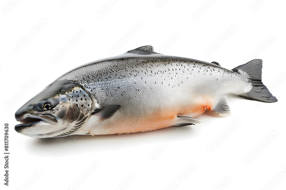 Naklejka premium Salmon fish isolated on white background