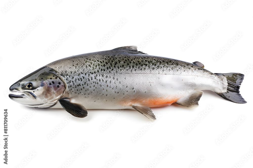 Naklejka premium Salmon fish isolated on white background
