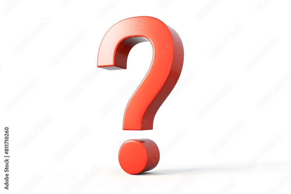 3d red question mark symbol isolated on white background 3d red question mark symbol isolated on white background