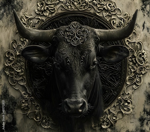 Portrait of cow animal for atmospheric as gothic 