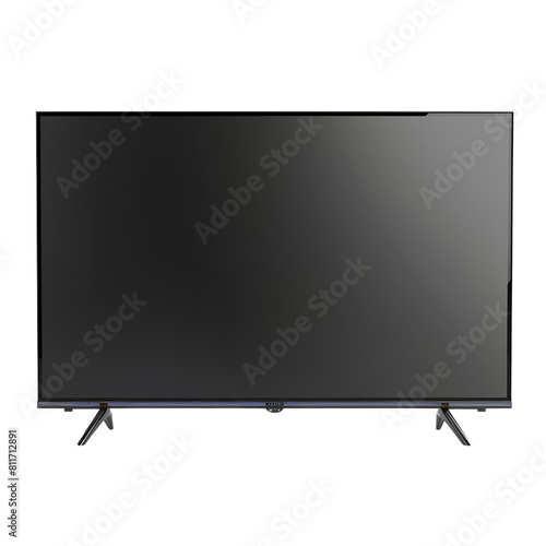 Modern Black Flat Screen TV with Minimalist Design, isolated, transparent background, white background, no background photo