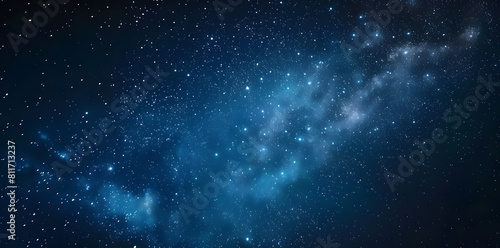 Blue night starry sky  space background. Wallpaper with a serene blue night sky