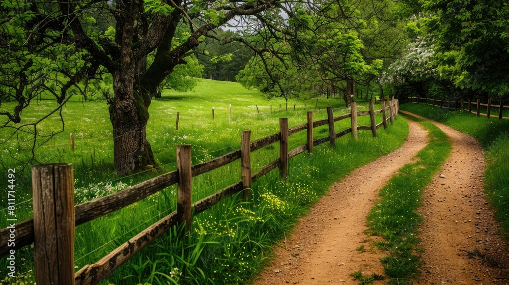 Rural Pathway Running Through the Countryside Rural Pathway Running Through the Countryside
