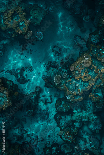 A view of the coral reefs from above.