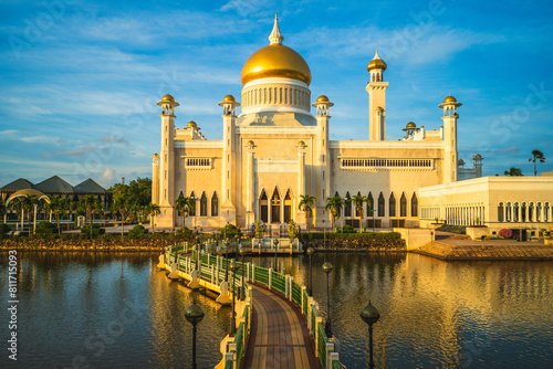 Omar Ali Saifuddien Mosque located in Bandar Seri Begawan,  Brunei Darussalam photo