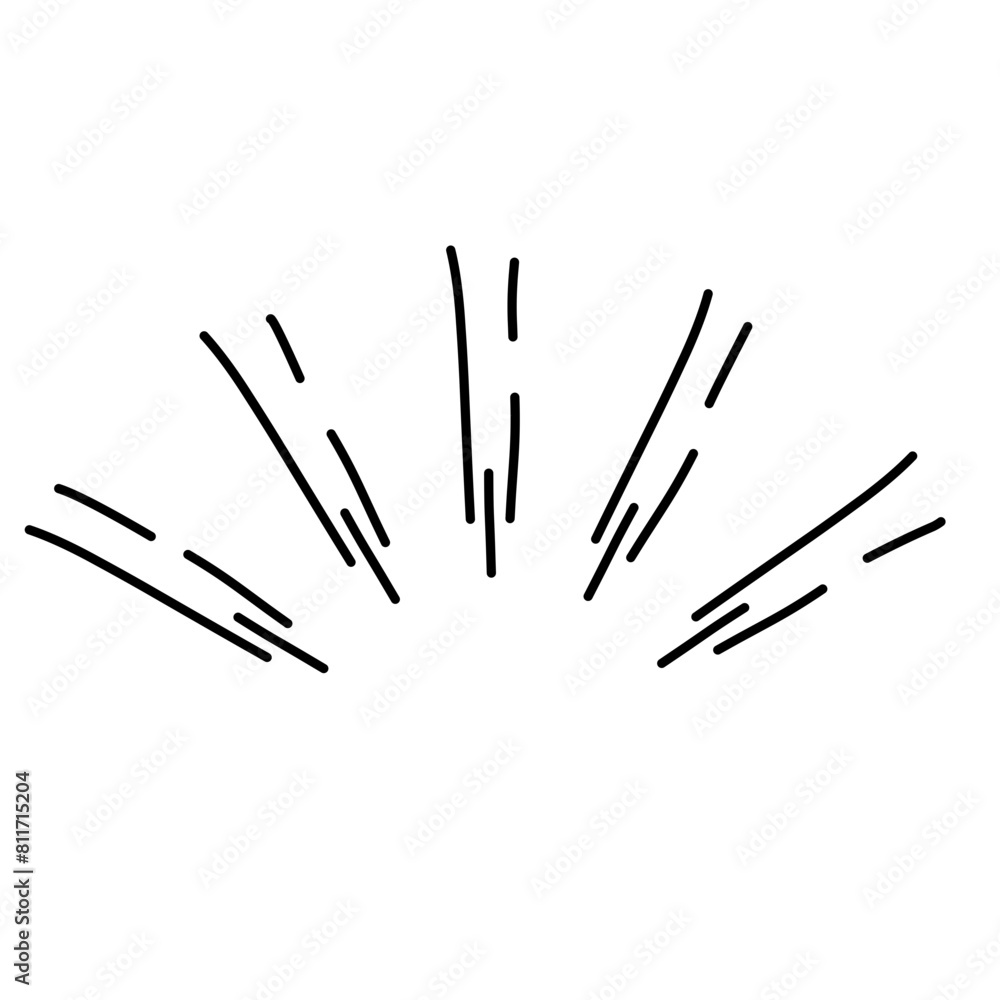 Hand drawn sunburst half circle with lines. Vector ilustration Hand drawn sunburst half circle with lines. Vector ilustration