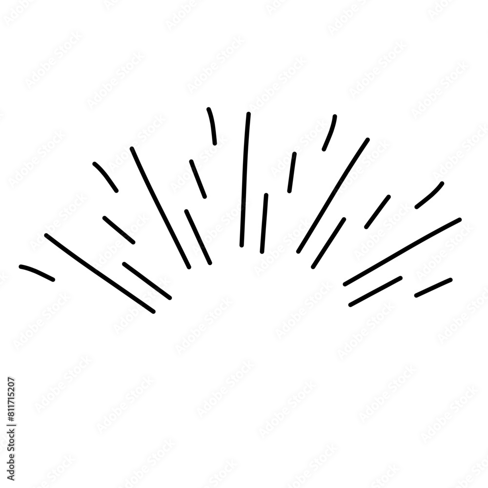 Hand drawn sunburst half circle with lines. Vector ilustration Hand drawn sunburst half circle with lines. Vector ilustration