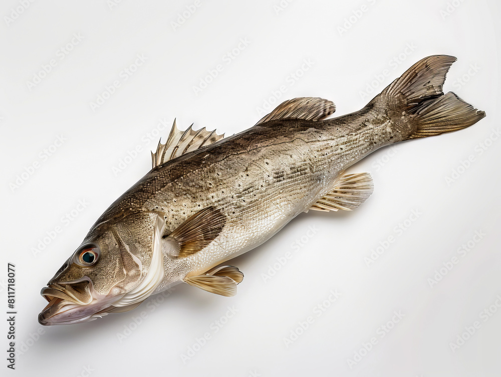 Naklejka premium A fish is shown on a white background.