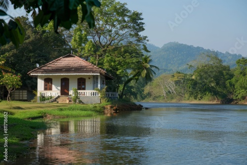 riverside with a charming bungalow photo