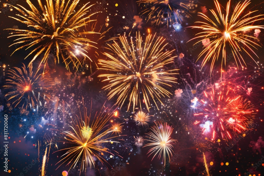 Naklejka premium fireworks lighting up the night sky