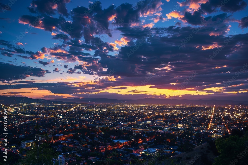 Obraz premium cityscape with dramatic clouds