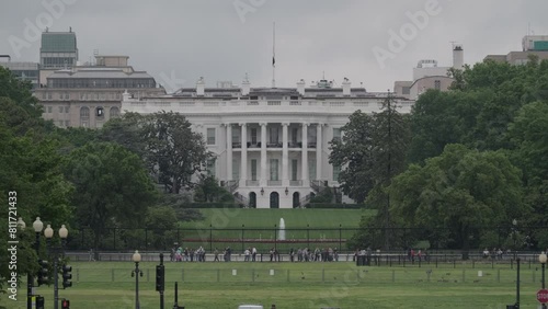 The White House in Washington DC seen through telephoto lens photo
