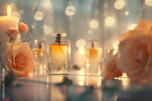 The perfume store displays tropical bergamot notes in glass bottles, blending clean, rubbery scents at the base photo