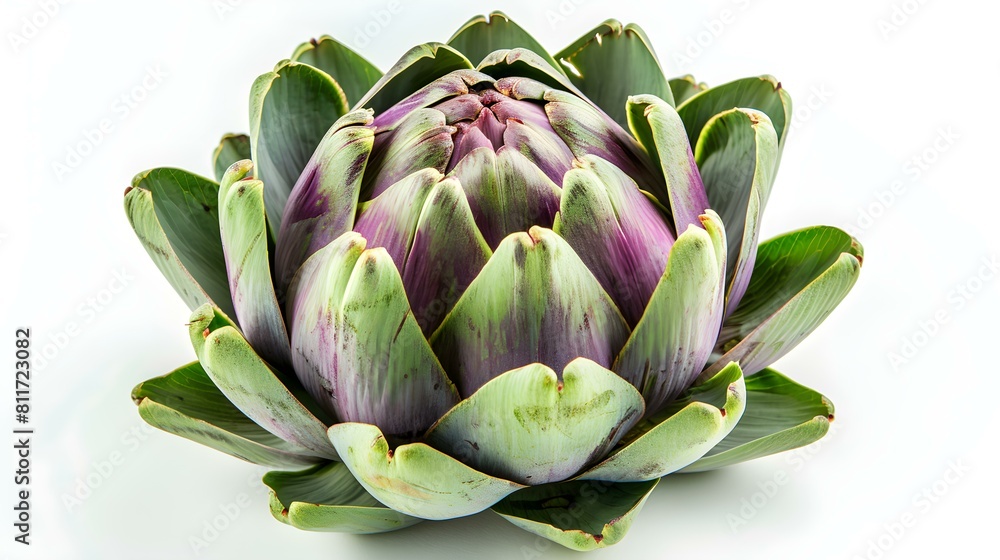 Fototapeta premium Close up of a fresh Artichoke on a white Background