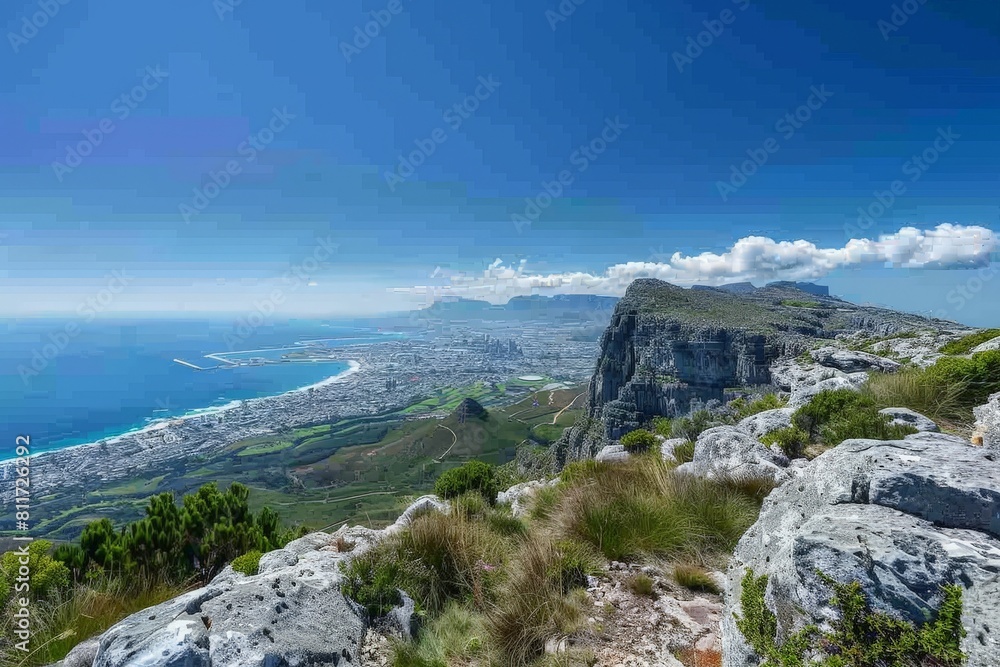 Italian coastline with a cassette-shaped caldera, featuring shades of dark turquoise and light turquoise. Beautiful simple AI generated image in 4K, unique.