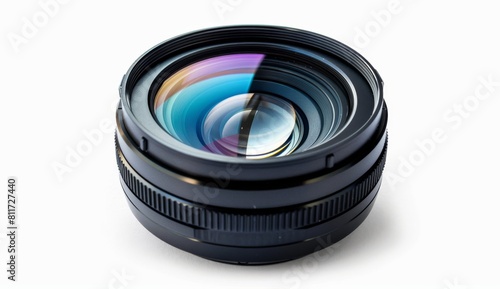 camera lens isolated on a white background. Photography concept.