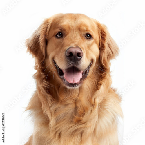 Happy Golden Retriever. isolate on white background 