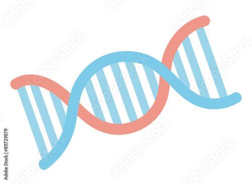 Dna molecule in flat design. Genetic molecule structure with connections. Vector illustration isolated.