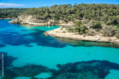 Klippen und Strände Calla Portals Vells Balearic Islands Spanien am Meer