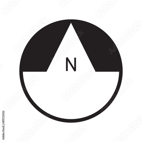 Architectural north arrow and compass outline vector