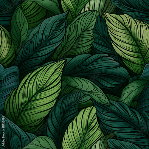 Leaf digital art seamless pattern  the design for apply a variety of graphic works