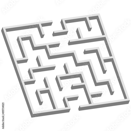 3d Maze conundrum for challenge the kids, Labyrinth for finding the right path. Game for children.