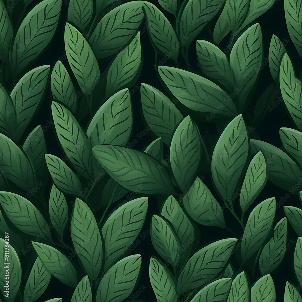 Leaf digital art seamless pattern, the design for apply a variety of graphic works