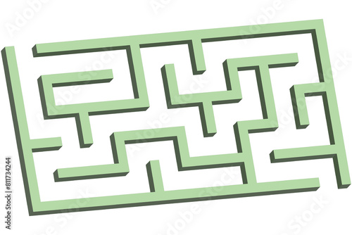 3d Maze conundrum for challenge the kids, Labyrinth for finding the right path. Game for children.