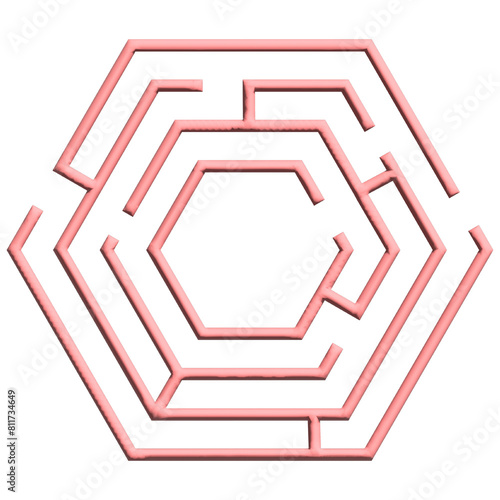 3d Maze conundrum for challenge the kids, Labyrinth for finding the right path. Game for children.